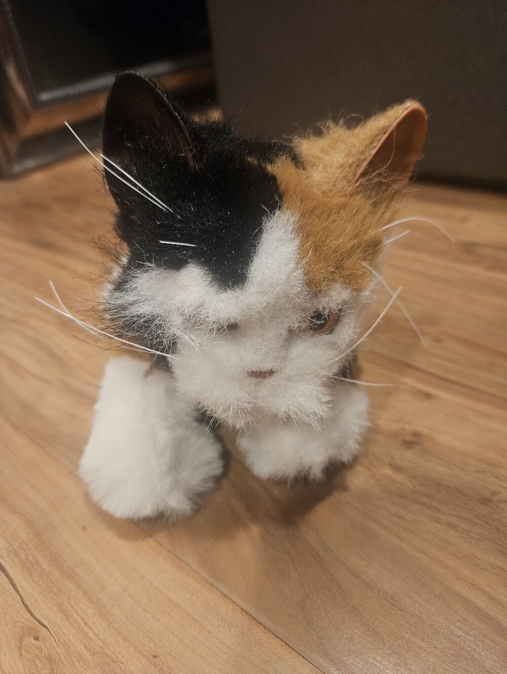 Hasbro Calico Plush Cat Toy in White, Black & Orange